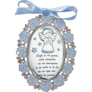 medallón plateado esmaltado