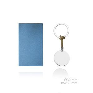 LLAVEROS DE ACERO Y CUERO PARA GRABAR