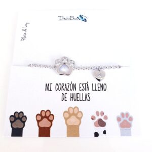 Pulsera huella mascota y corazón. REF. PUL2109