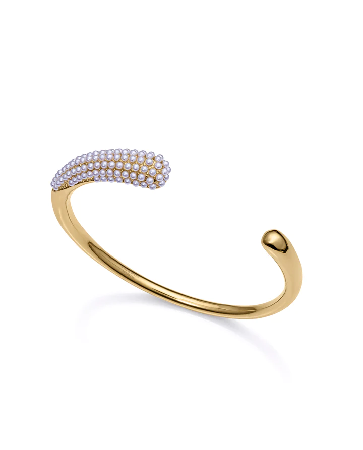 Pulsera Chic de acero Ip dorado con perlas sintéticas REF: 15150P01012