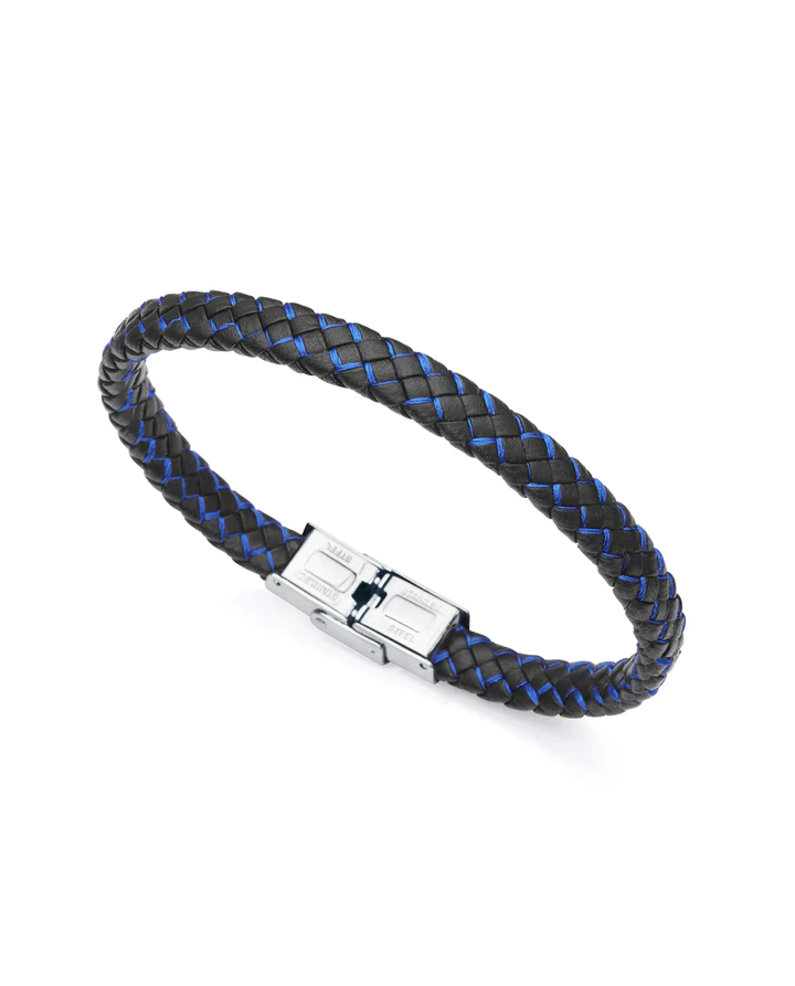 Pulsera Heat de acero piel y cordón azul REF: 14010P01013