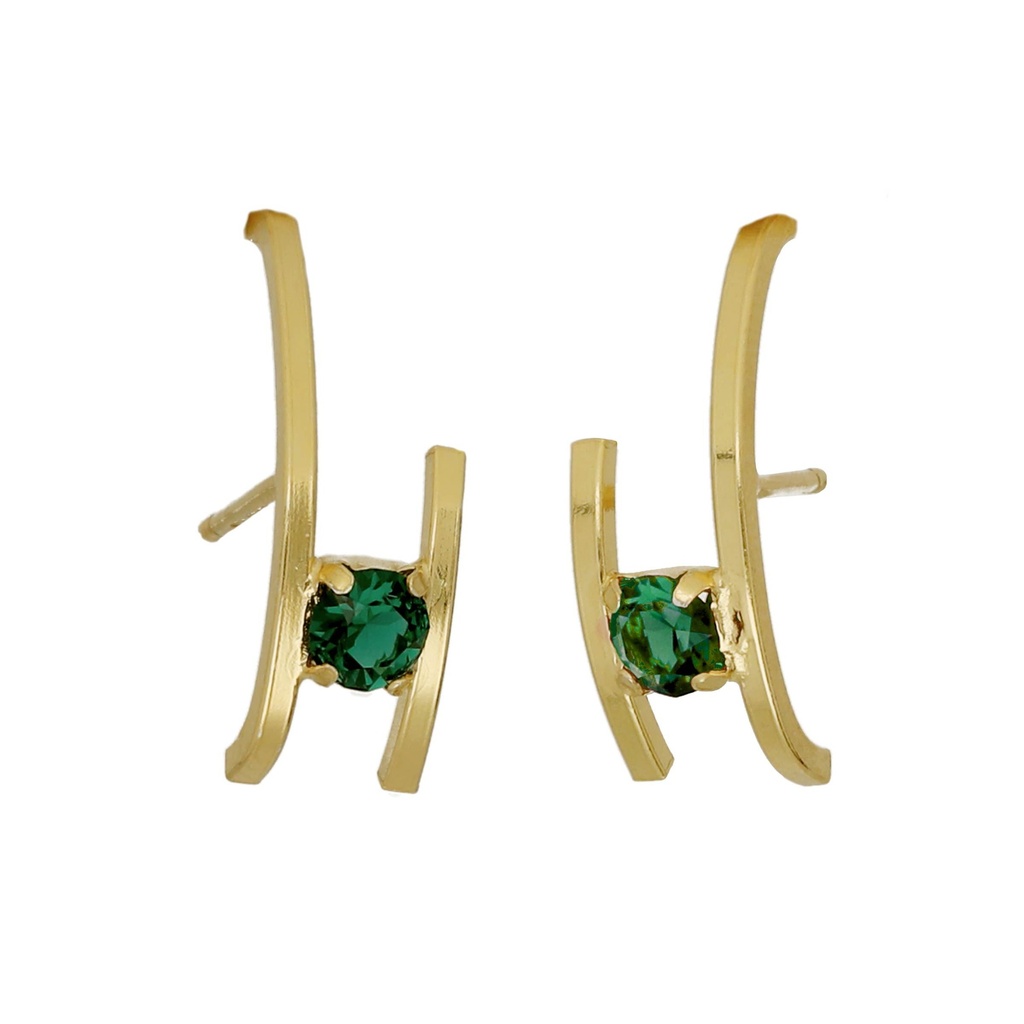 Pendientes lobe cuff doble Emerald bañados en oro Ref: A4762-20DT