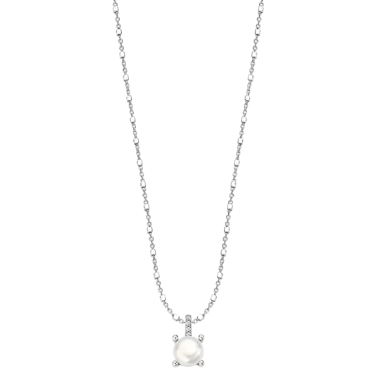 COLLAR LOTUS SILVER PEARLS LP3409-1/1 PLATA 925 ML, MUJER