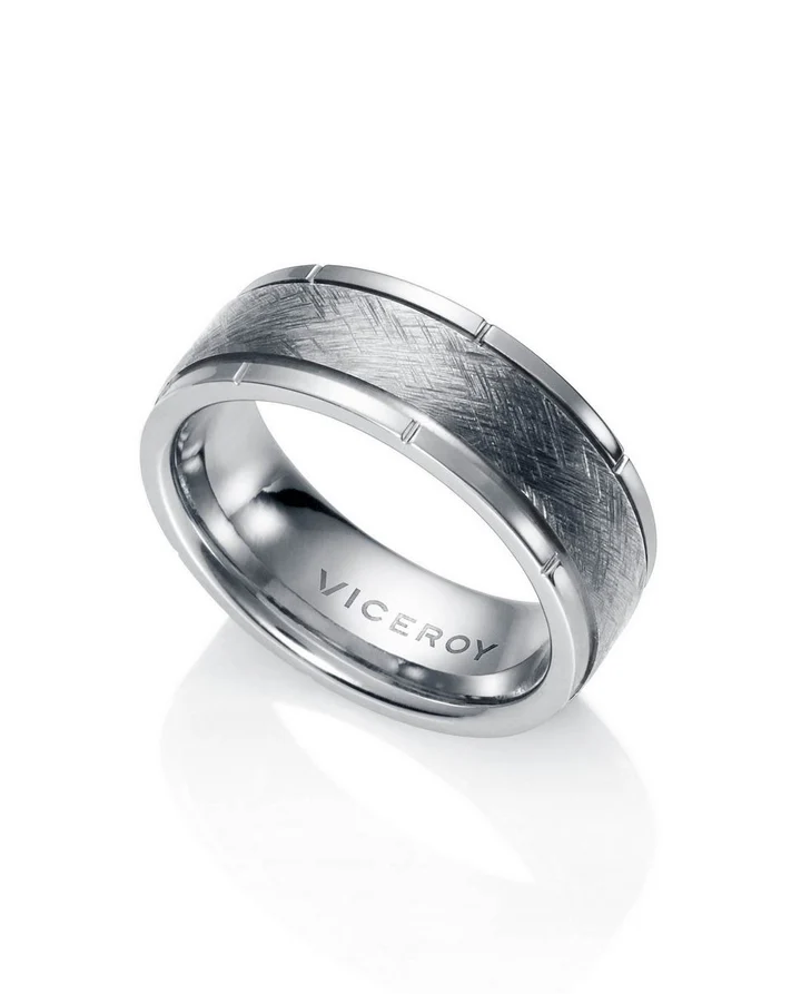 Anillo de hombre de acero plateado Ref: 15002A02400