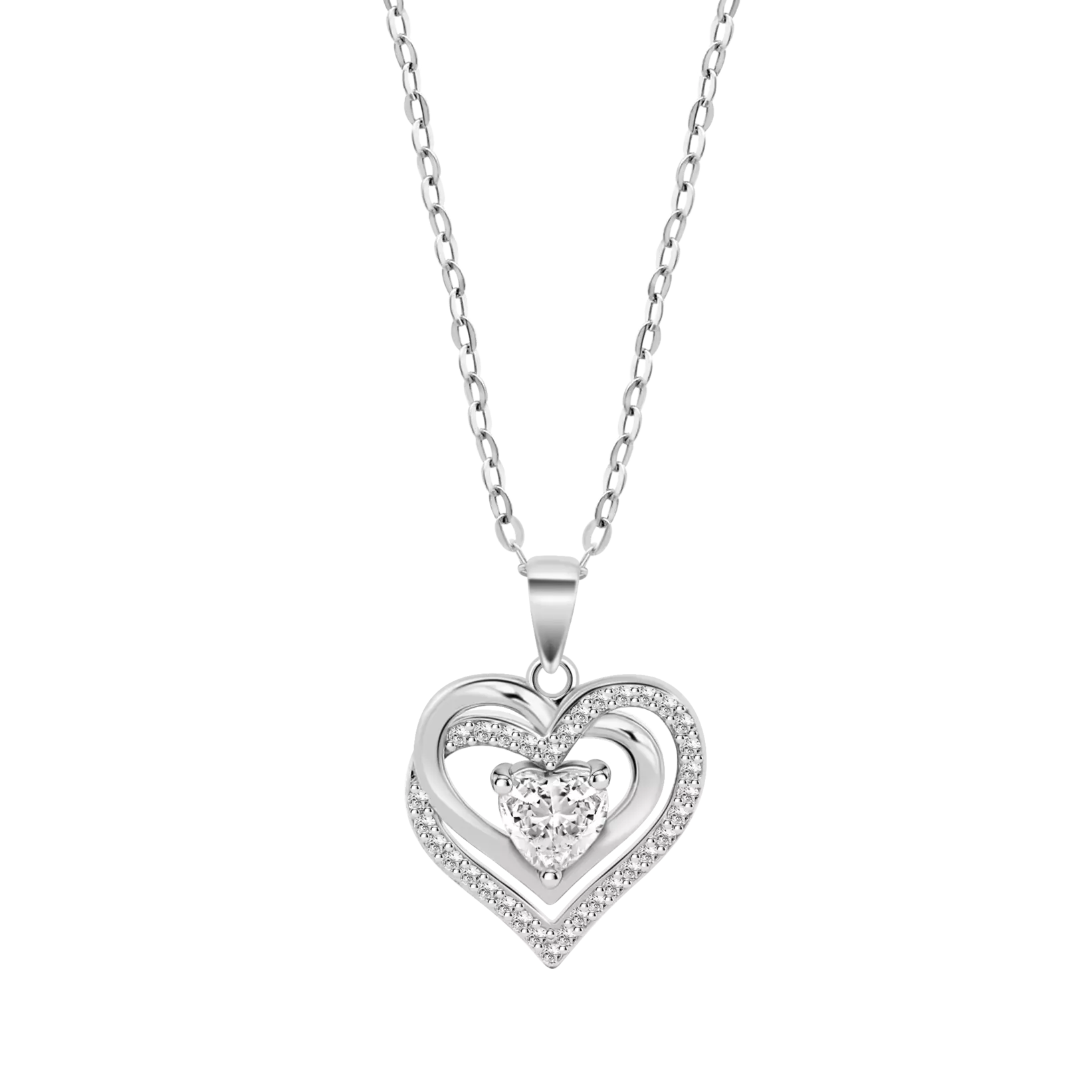 COLLAR CORAZÓN LOTUS SILVER LP3706-1/1 PLATA, MUJER