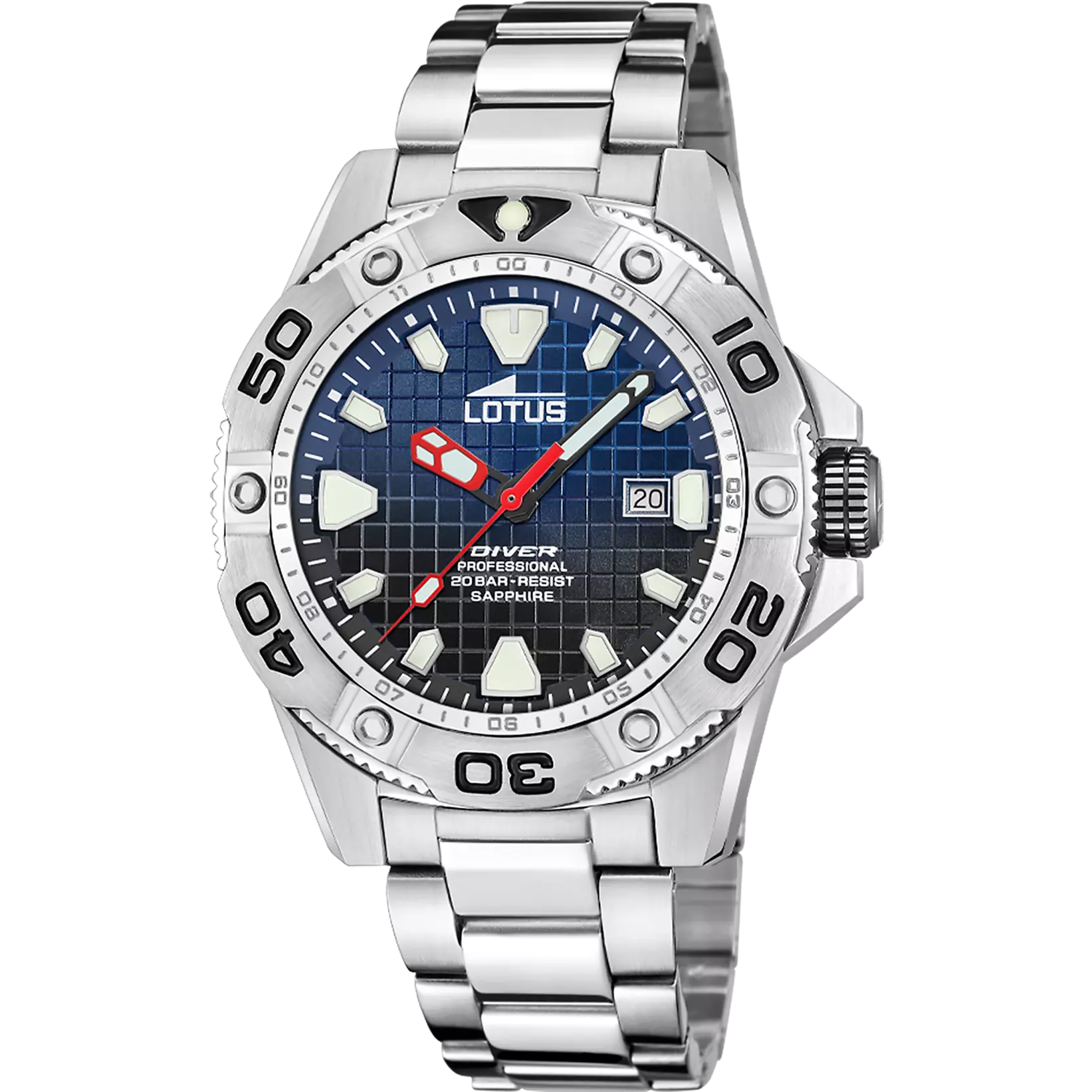 Reloj Lotus Diver 18929/E azul brazalete de acero inoxidable, hombre